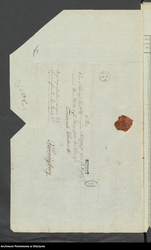 image.from.unit.number "Acta des engern Ausschußes für Errichtung eines Standbildes Sr. [Seiner] Majestät des Königes Friedrich Wilhelm des Dritten. Die Beitrags-Zeichungen in dem landrätlichen Graudenz [Grudziądz] Kreise"