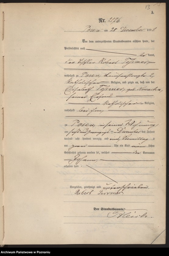 Obraz 16 z jednostki "Księga urodzeń t. VI"