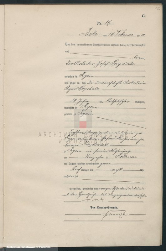 Obraz 20 z jednostki "Sterbe-Haupt-Register"