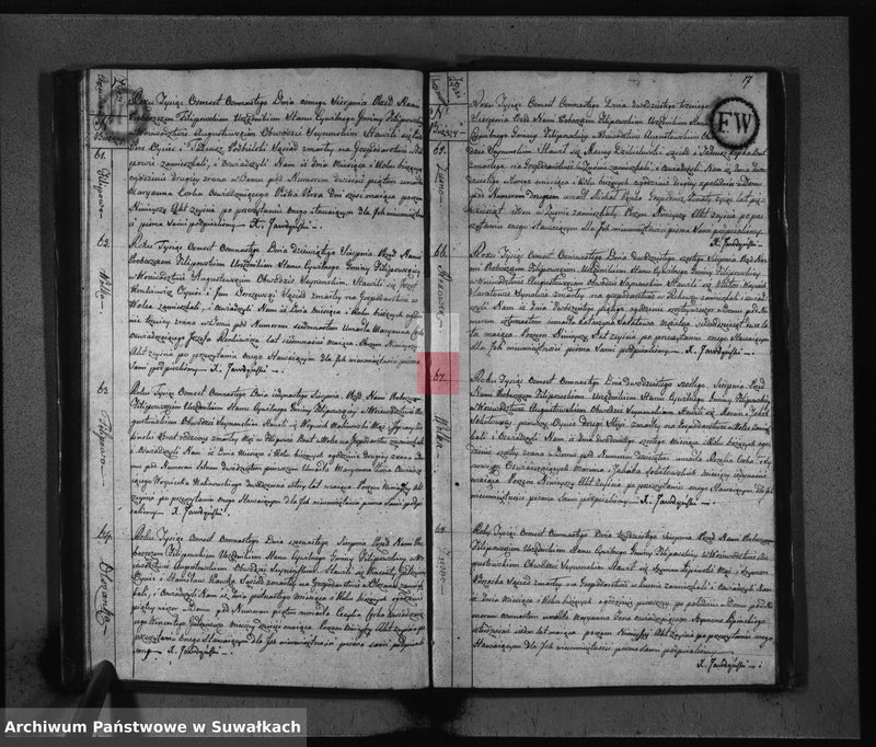 Obraz 11 z jednostki "Akta Umarłych Gminy Filipowskiey od Dnia 1 Stycznia 1818 Roku"