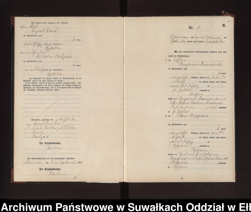 image.from.unit.number "Heiraths-Neben-Register des Preussischen Standes-Amtes Rydzewen Kreis Loetzen"