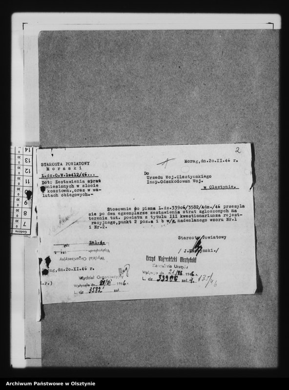 image.from.unit.number "Sprawozdania i ankiety szkód wojennych pow. Morąg i Mrągowo"