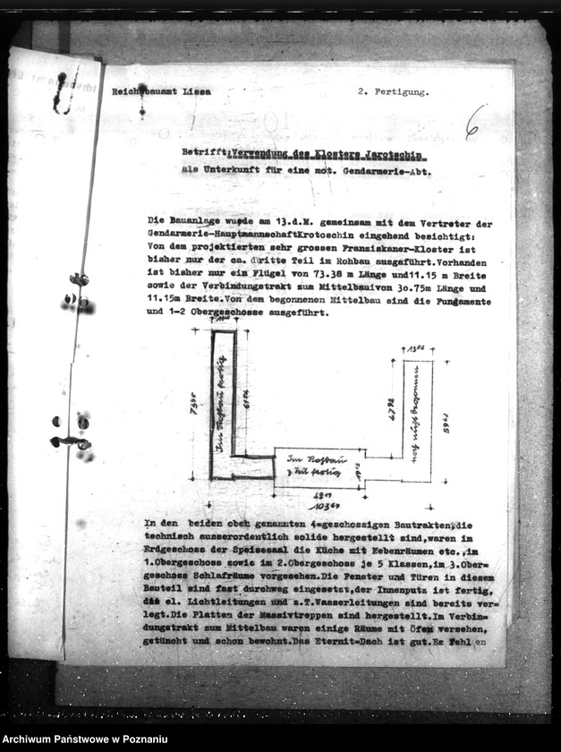 Obraz 10 z jednostki "Gendarmerie - Schule in Kobylin mit Gendarmerie - Abteilung mot. in Jarotschin überholt"