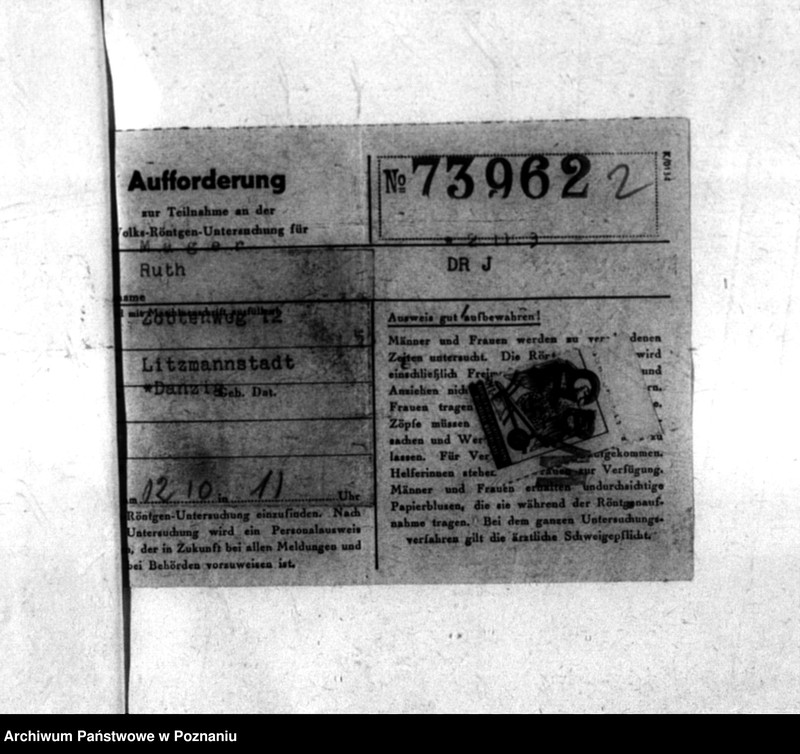 Obraz 6 z jednostki "[Akta personalne wychowanki Ruth Else Mager, ur. 3 XI 1937]."