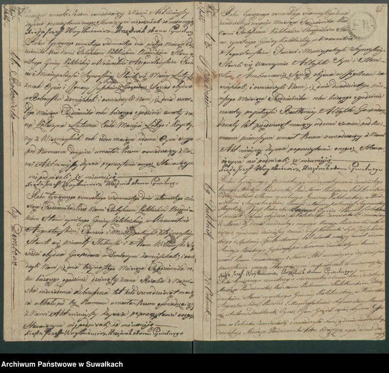 Obraz 15 z jednostki "Akta Zeyscia Gminy Kaletnickiey, od 1-go dnia Stycznia Roku 1817 do ostatniego Grudnia tegoż Roku"