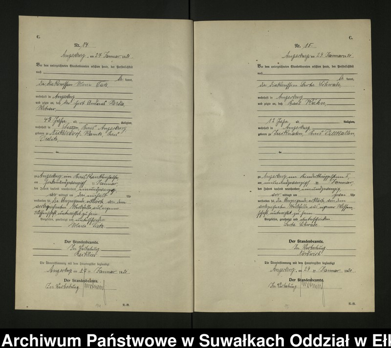 image.from.unit.number "[Sterbe - Register (Neben - Register) Standesamt Angerburg einschl. der Bezirke Gross Strengeln, Kehlen und Prinowen]"