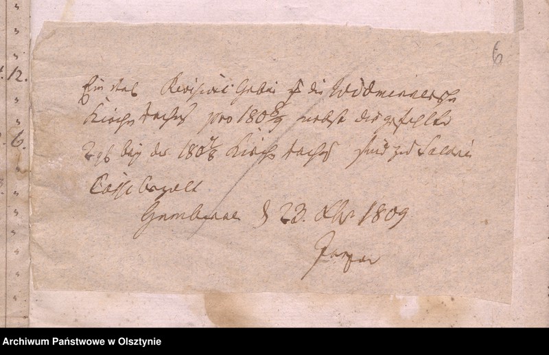 image.from.unit.number "Beläge zu der 1808-1809ten Widminnschen Jahres Kirchen und Armen Kassen Rechnung"
