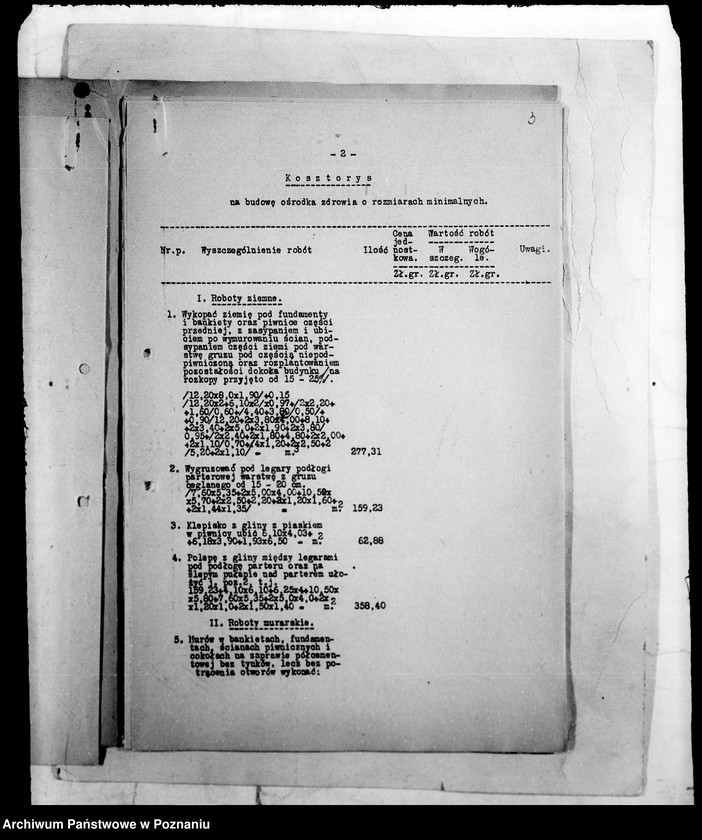 Obraz 6 z jednostki "/Kosztorys na budowę ośrodka zdrowia rozmiarów minimalnych/"