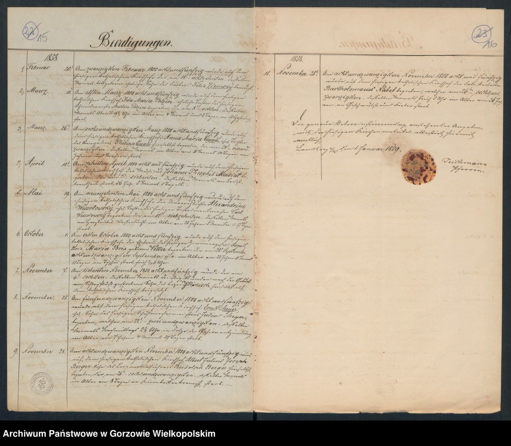 image.from.unit.number "Duplikate der Kirchenbücher der durch spätere Ehe erfolgte Legitimation unehelicher Kinder der katholischen Pfarrkirche zu Landsberg an der Warthe"