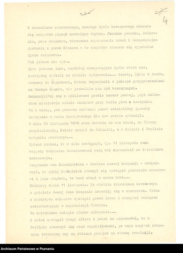 Obraz 14 z jednostki "Relacje i wspomnienia dotyczące powstania wielkopolskiego: 1. Krystynki, powiat Rawicz, województwo poznańskie, 2. Krotoszyn, powiat Krotoszyn, województwo poznańskie, 3. Krobia, powiat Gostyń, województwo poznańskie."