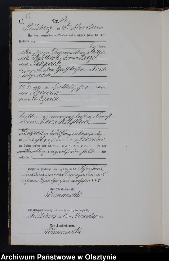 image.from.unit.number "Sterbe-Neben-Register Tom II,Nr 101 - 126"