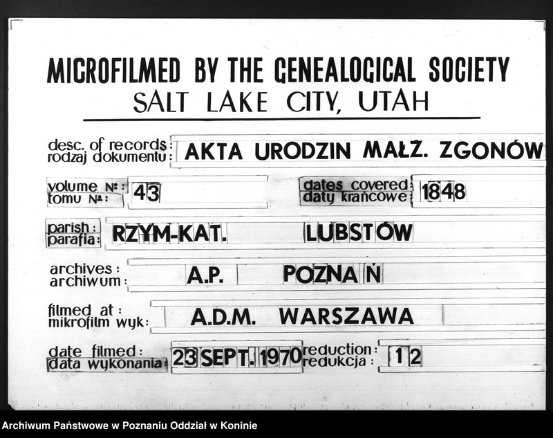 Obraz 1 z jednostki "Duplikat urodzonych, zaślubionych, zmarłych"