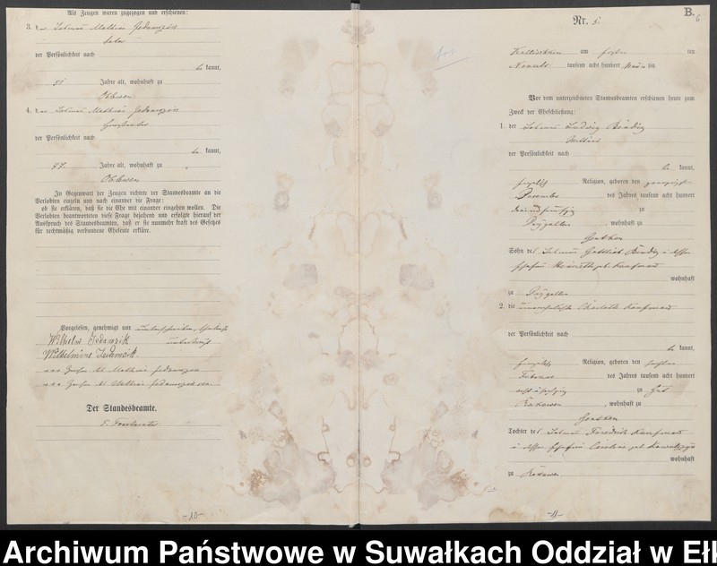 image.from.unit.number "Heiraths-Haupt-Register des Königlichen Preussischen Standes-Amtes Kallischken Kreis Johannisburg"