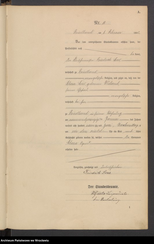 image.from.unit.number "Księga urodzeń USC Mieroszów (Friedland) 1892"
