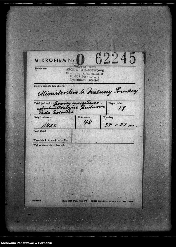 Obraz 2 z jednostki "Sprawy szczegółowo-administracyjne Państwowa Rada Rolnicza"