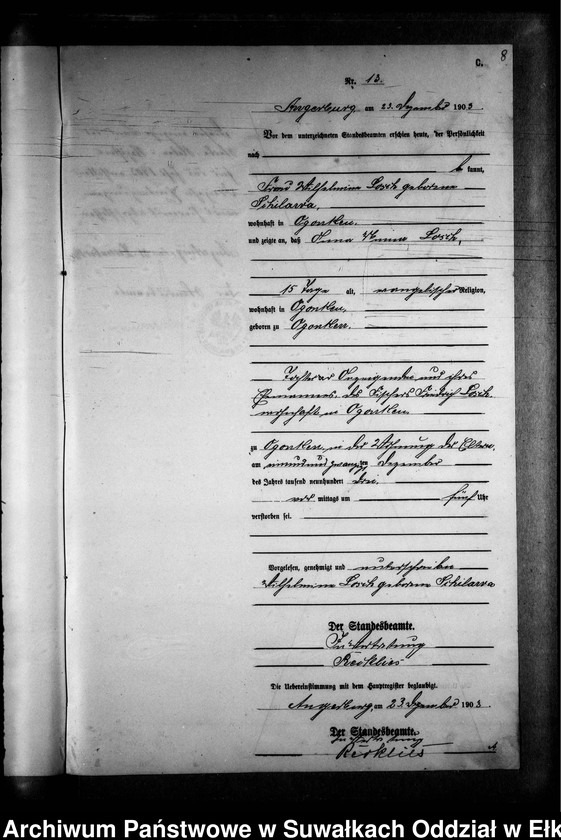 image.from.unit.number "Sterbe-Neben-Register des Preussischen Standes-Amtes Gross Strengeln Kreis Angerburg"