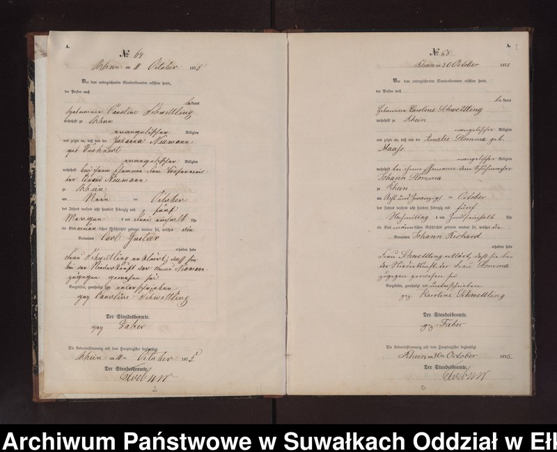 image.from.unit.number "Geburts-Neben-Register des Preussischen Standes-Amtes Rhein Kreis Lötzen"