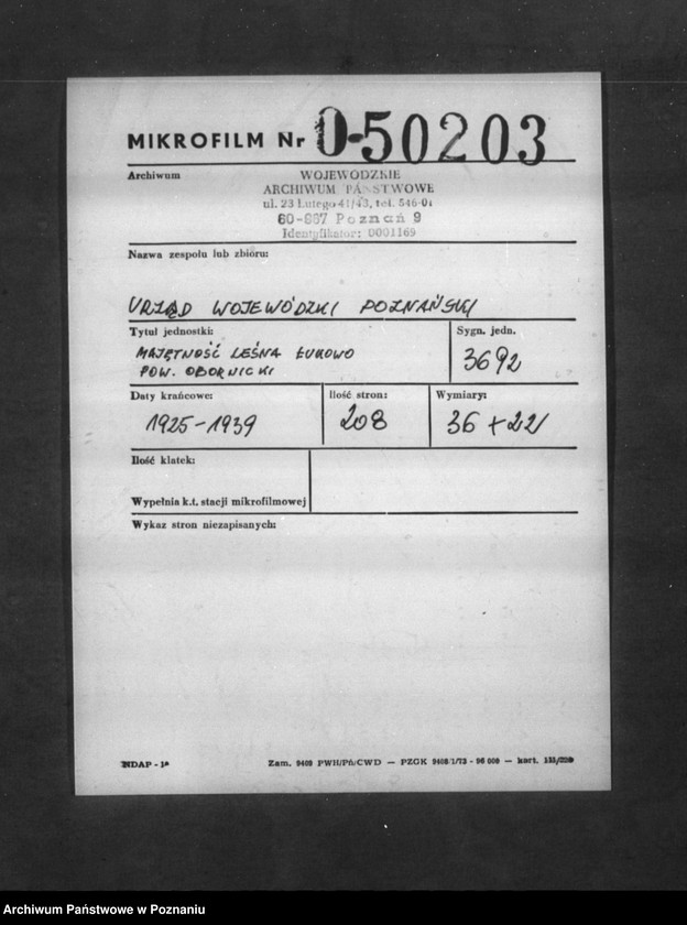 Obraz 2 z jednostki "Majętność leśna Łukowo powiat obornicki"