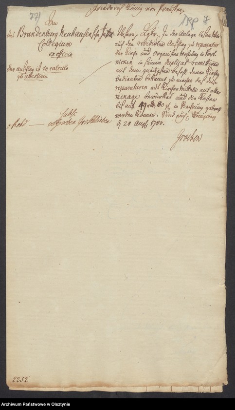 image.from.unit.number "Die Reparaturen bey der Kirche und dem Organisten Hause in Postnicken"