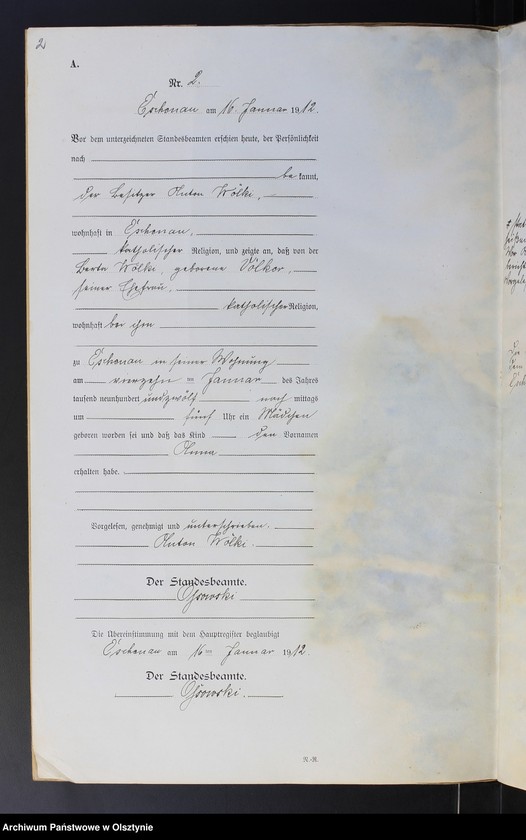 Obraz z jednostki "Geburts-Neben-Register Nr 1 - 38"