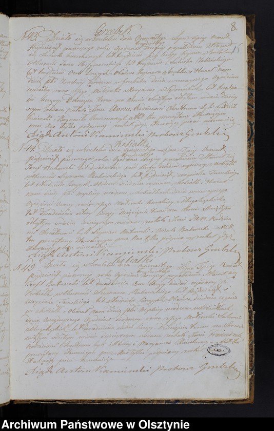 image.from.unit.number "Duplikat Aktów Urodzenia, Zaślubień, Zeyścia za Rok 1851 z Parafij Grzebskiey"