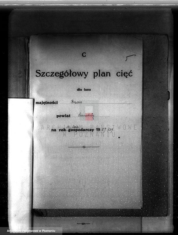 image.from.unit.number "Plan urządzenia gospodarstwa leśnego dla lasu majętności Brzoza powiat szamotulski 1929-1939"