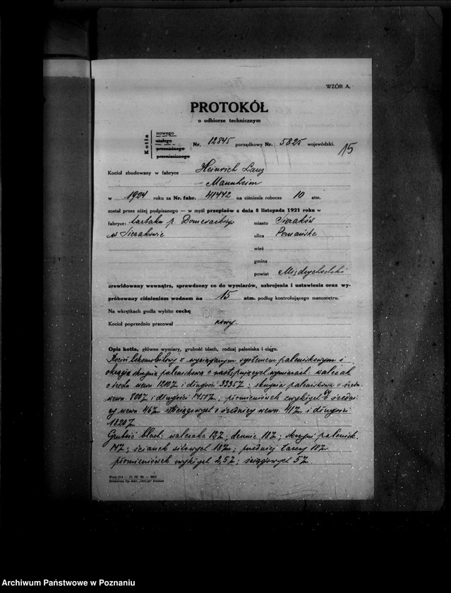 Obraz 19 z jednostki "Tartak J. Domerackiego w Miękówku powiat poznański nr woj. 5825"