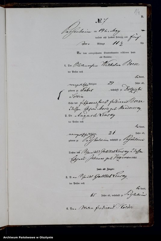 image.from.unit.number "Haupt-Heiraths-Register Nr 1 - 20"