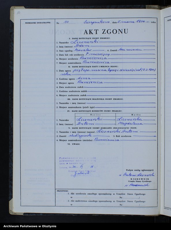 image.from.unit.number "Księga zgonów Nr 1 - 57,1 - 40,1 - 44 i 1 - 52 /przepisana w języku polskim z oryginału niemieckiego w dniach 28.06.- 7.07.1961/"