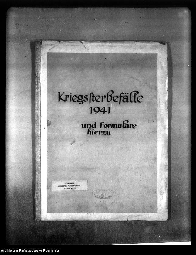 Obraz 4 z jednostki "Kriegssterbefälle 1941 und Formulare hierzu"