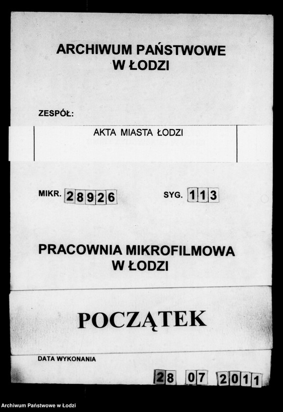 Obraz 1 z jednostki "Akta tyczące się sporu granicznego pomiędzy gminą miasta Łodzi a Dobrami Radogoszcz i Bałutami"