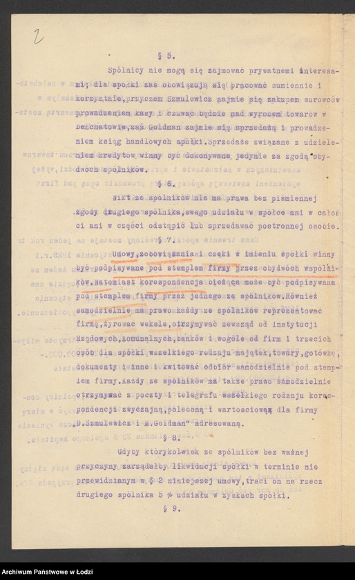 Obraz 4 z jednostki "D. Szmulowicz i M. Goldman – wyrób i sprzedaż towarów bawełnianych"