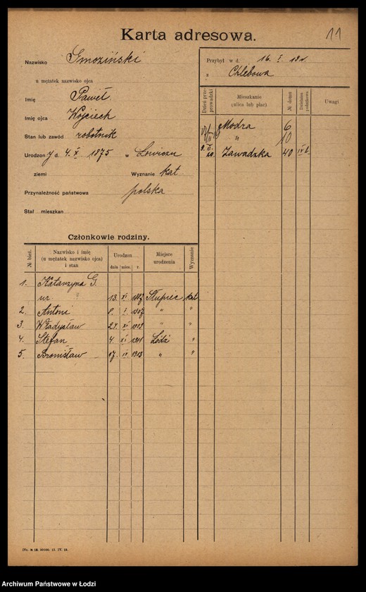 Obraz 13 z jednostki "[Spis ludności Łodzi] Gmerczyńska - Gogul"