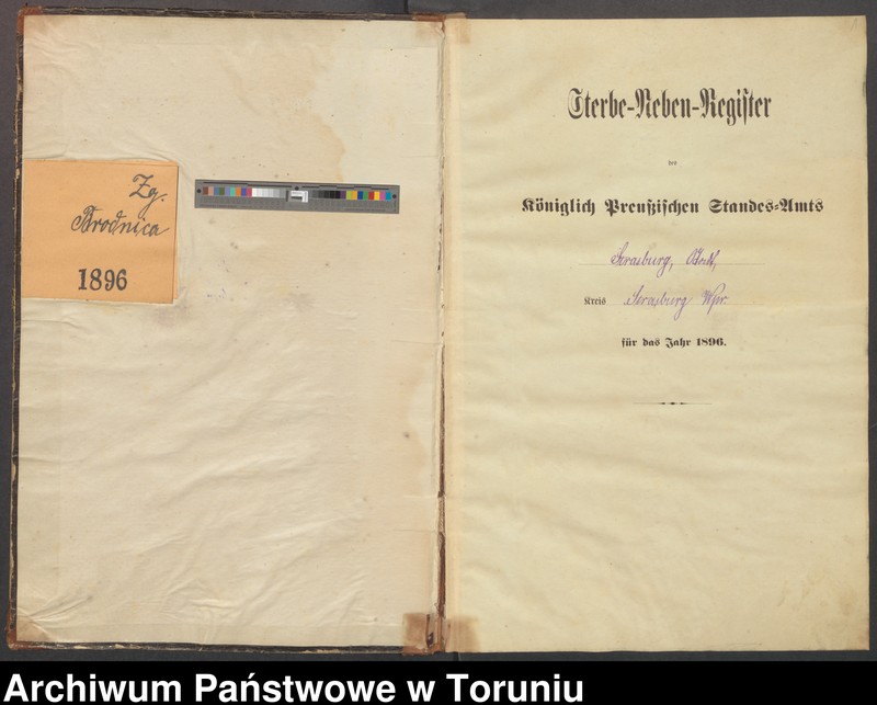 image.from.unit.number "Sterbe-Neben-Register Strasburg , Stadt für das Jahr 1896"