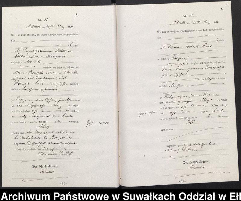 image.from.unit.number "[Geburts-Haupt-Register des Königlichen Preussischen Standes-Amtes Ukta Kreis Sensburg]"