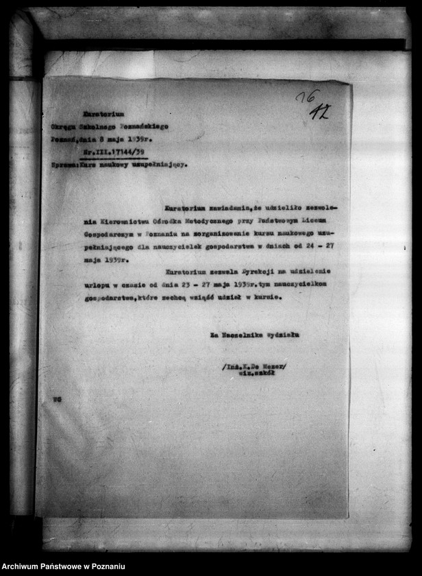 Obraz 20 z jednostki "Państwowe Liceum Gospodarcze- Poznań [lista uczennic klasy II. lic.]"