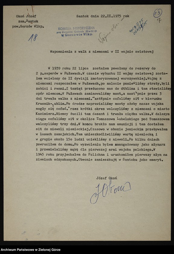 image.from.unit.number "Wspomnienia. Wojna obronna - udział w kampanii wrześniowej"