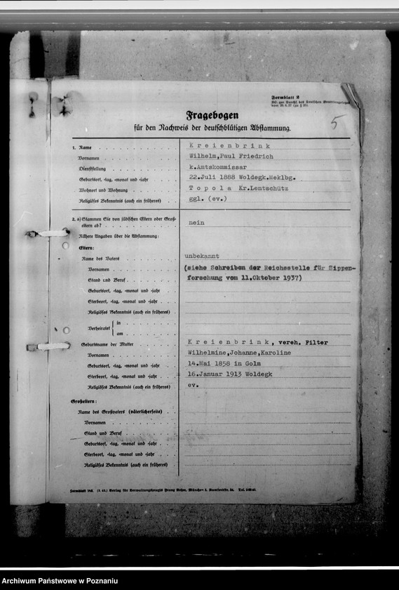 Obraz 9 z jednostki "Kreienbrink, Wilhelm - komisarz obwodowy"