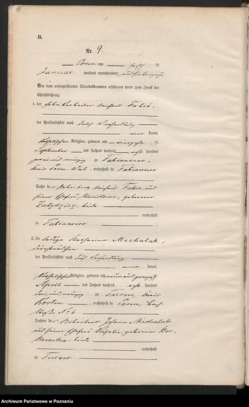 Obraz 20 z jednostki "Księga miejscowa małżeństw tom I [Rejestr główny małżeństw]"