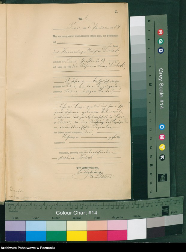 Obraz 3 z jednostki "Księga miejscowa zgonów tom I"