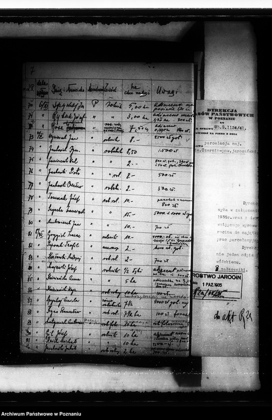 Obraz 11 z jednostki "Parcelacja majątku Czermin"