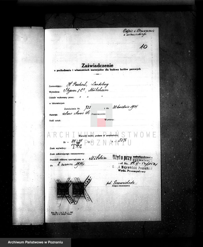 Obraz 14 z jednostki "Tartak H. Fiebiga w Krobi pow. gostyński nr woj. kotła 2523"