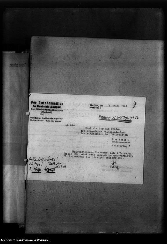 Obraz 11 z jednostki "Kreis Wongrowitz (Wągrowiec). Wykazy miejscowych Niemców, którzy zginęli w 1939 roku - korespondecja"