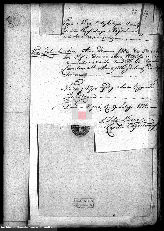 image.from.unit.number "Aneksy do Akt Cywilnych małżeństwa Gminy Krasnopolskiej za rok 1812"