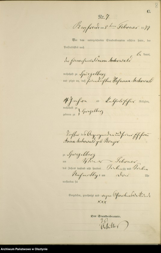image.from.unit.number "Sterbe-Haupt-Register Nr 1 - 71"