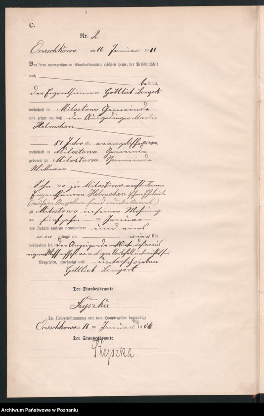 Obraz 5 z jednostki "Sterbe-Neben-Register"