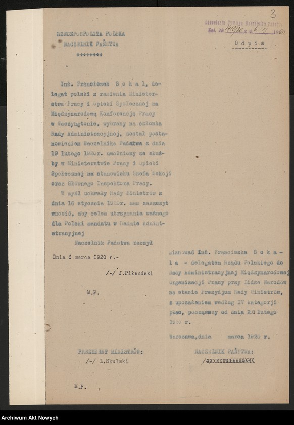 image.from.unit.number "Nominacje i dymisje w Delegacji Polskiej w Berlinie, Radzie Administracyjnej Międzynarodowej Organizacji Pracy"