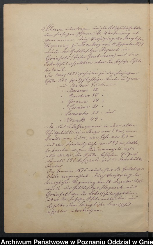 Obraz 5 z jednostki "Chronik der katholischen Schule zu Pawlowo Kreis Witkowo, angelegt 1899"