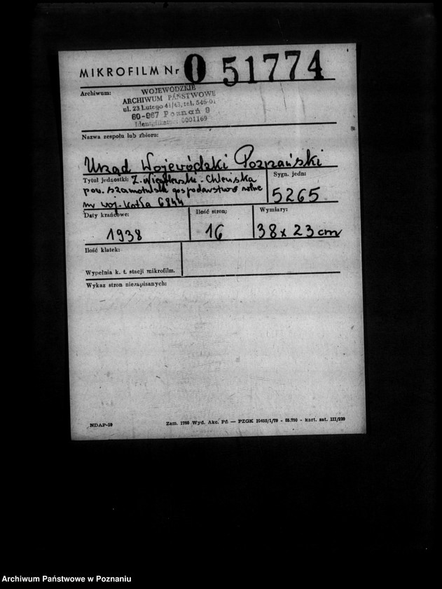 Obraz 3 z jednostki "Z. Niegolewski Chlewiska powiat szamotulski gospodarstwo rolne nr woj. kotła 6844"