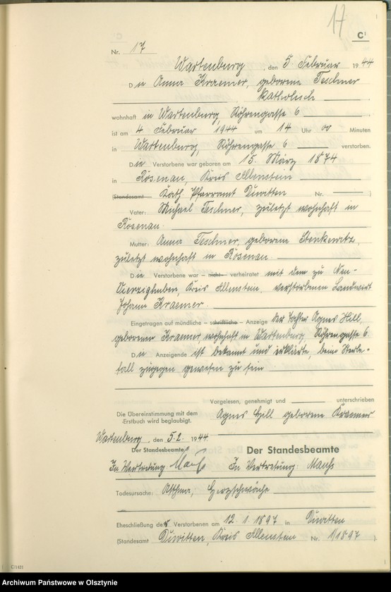 image.from.unit.number "Sterbebuch /Zweitbuch/ Nr 1 - 213"